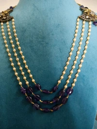Real Amythyst With Side Pendant Mala