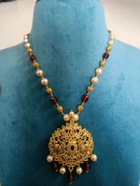 Peacock Pendant With Cz's  - Red