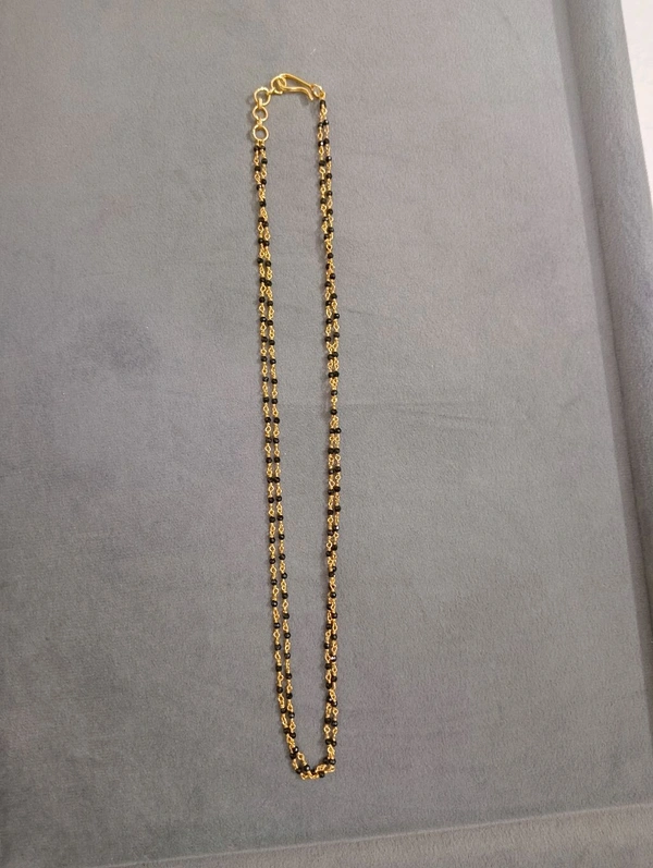 Black Beads 2 Lines  - Black