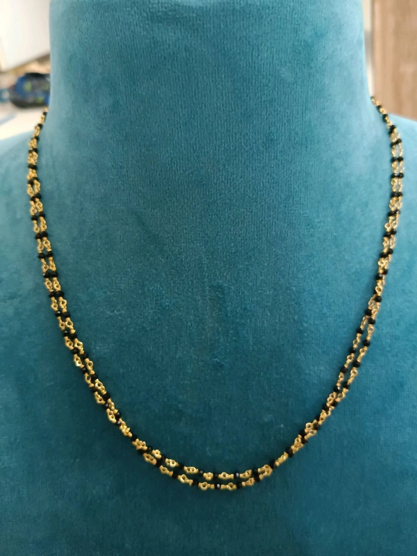 Black Beads 2 Lines  - Black