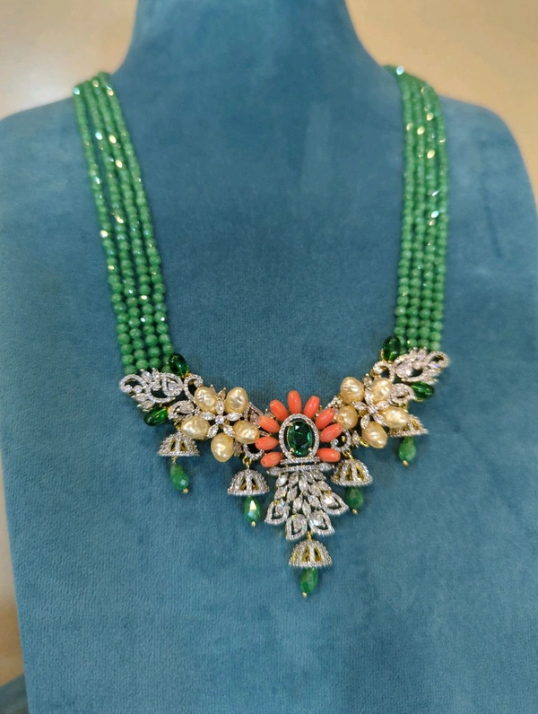 Designer Pendent Set With Sitara Beads  - Vz