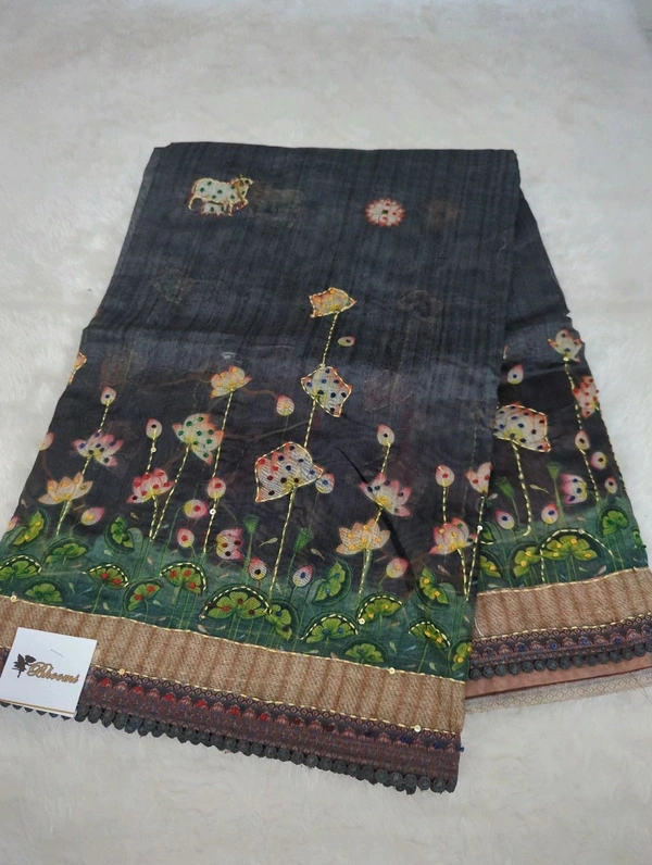 Soft Chanderi Kantha - gray