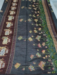 Soft Chanderi Kantha - gray