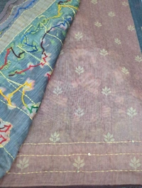 Soft Chanderi Kantha - gray