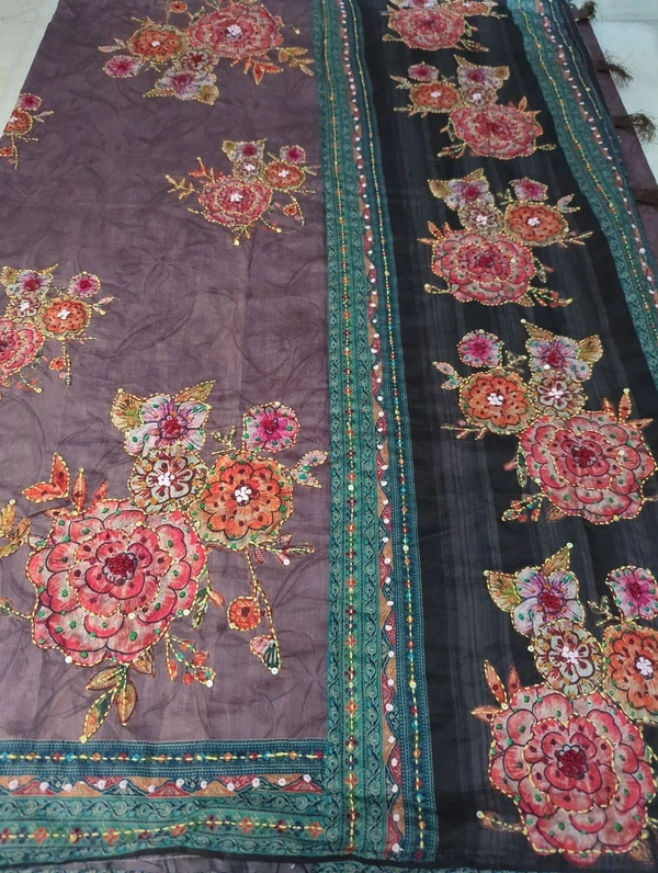 Mul Chanderi  Designer  - brown