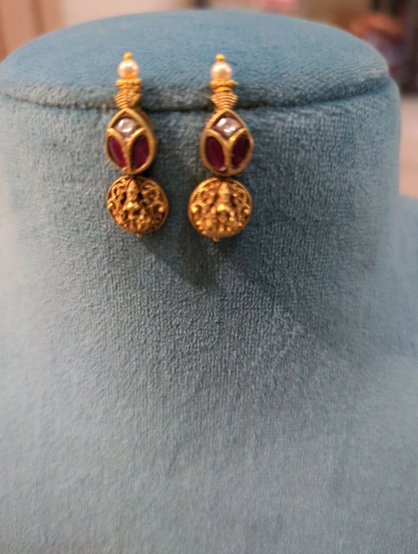 Premium Nakshi Jadua Kundan N. Set - Vz, pink