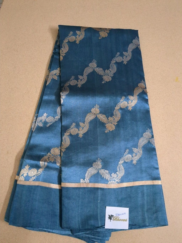 Pure Handloom Raw Mango  Off - Eastern Blue