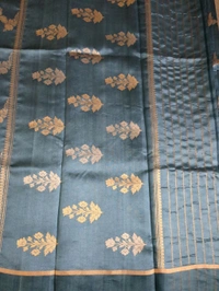 Pure Handloom Raw Mango  Off - Eastern Blue