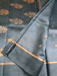 Pure Handloom Raw Mango  Off - Eastern Blue