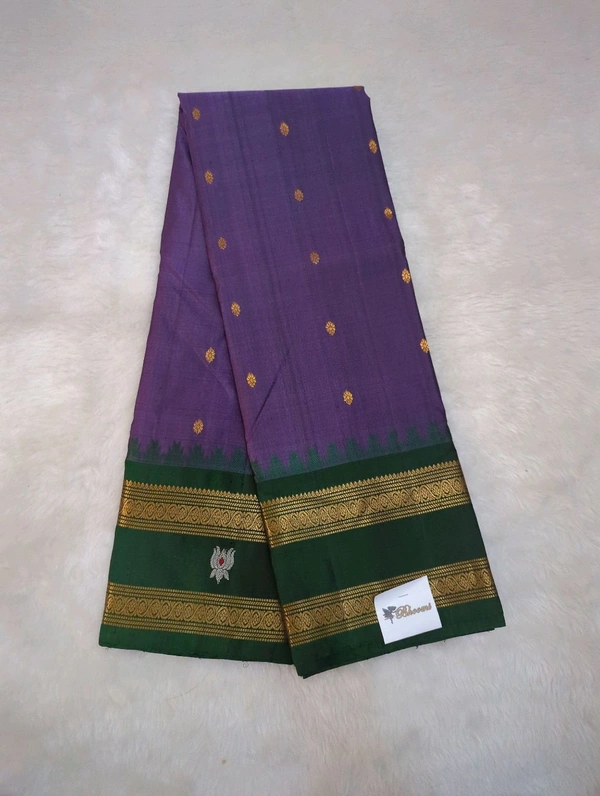 Pure Handloom Gadwal Pattu - Fuchsia Blue