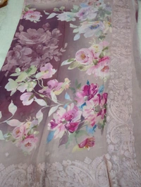 Pure Georgette Embroidery  - Old Lavender