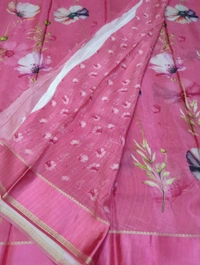 Pure Crepe With Satin Border  - Pink Flamingo 6
