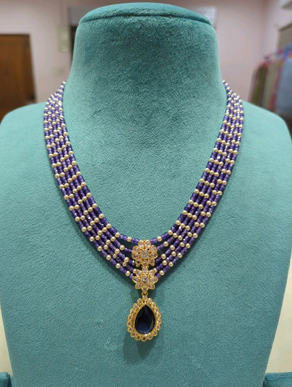 18 Ct Copy Set With Real Beads  - Electric Violet, 10 Days Dispatch Time