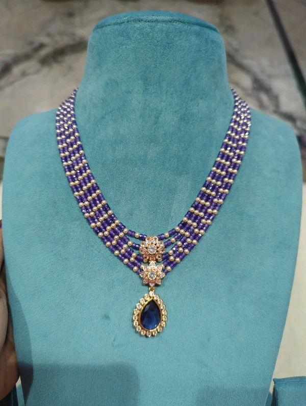 18 Ct Copy Set With Real Beads  - Electric Violet, 10 Days Dispatch Time