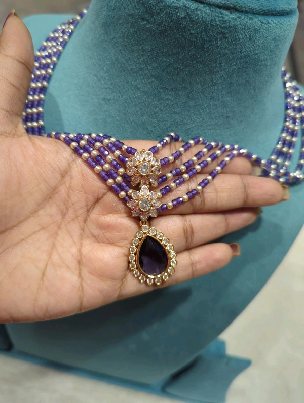18 Ct Copy Set With Real Beads  - Electric Violet, 10 Days Dispatch Time