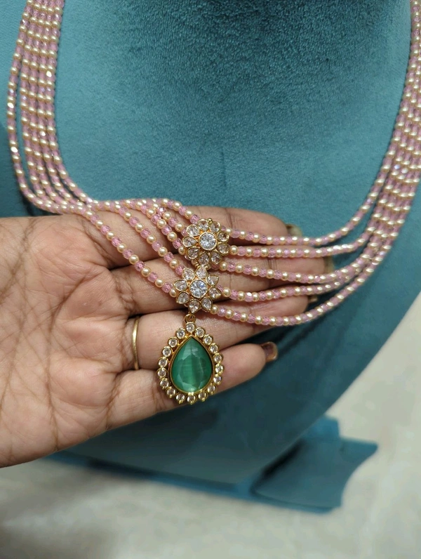 18 Ct Copy Set With Real Beads  - Pink, 10 Days Dispatch Time