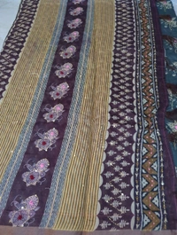 Soft Chanderi Kantha Work - Gray