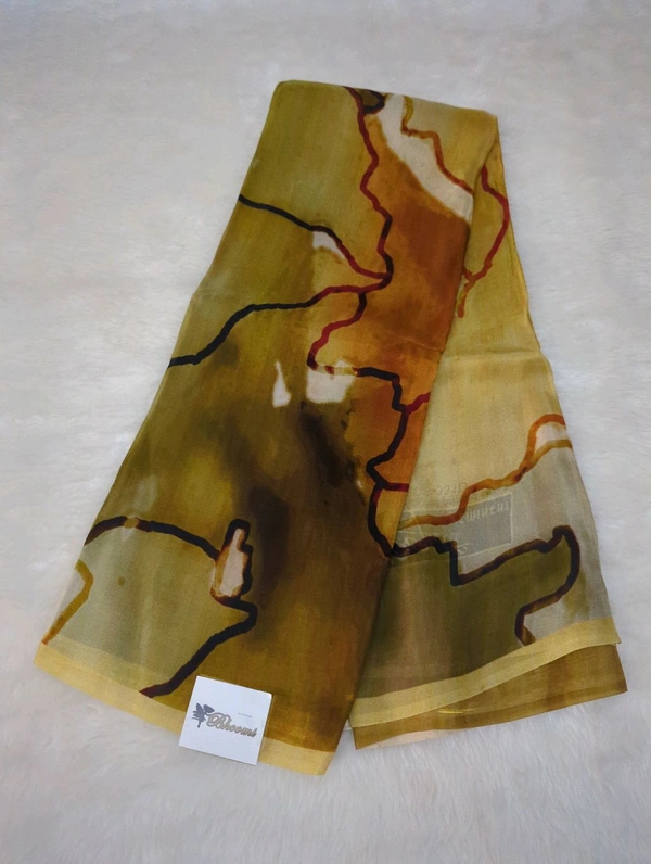 Pure Crepe With Digital  - Buddha Gold