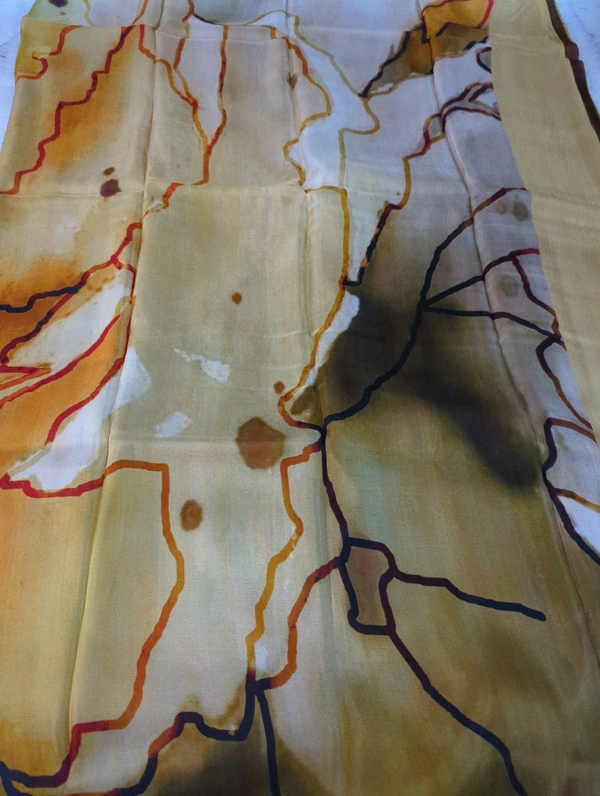 Pure Crepe With Digital  - Buddha Gold