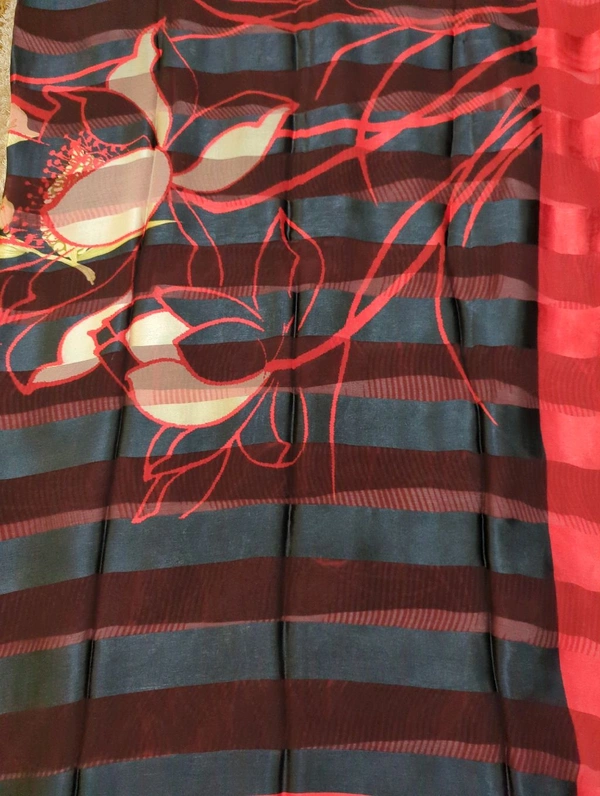 Pure Chiffon  - Black and red