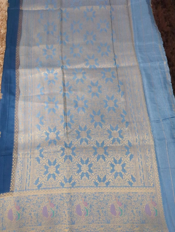 Pure Kanchi Dola Premium  - sky blue