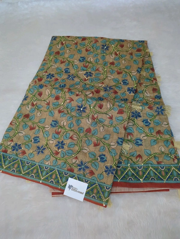 Chanderi Tusser  - Olive