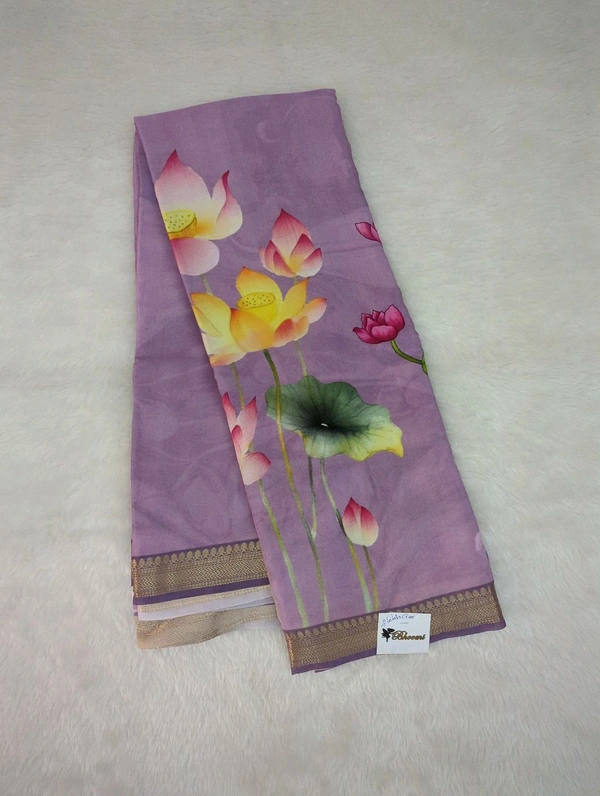 Pure Crepe With Digital  - Fuchsia Pink