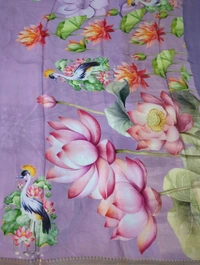 Pure Crepe With Digital  - Fuchsia Pink