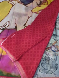 Pure Crepe With Digital  - Maroon