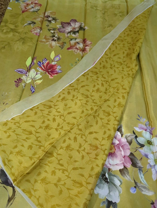 Pure Crepe With Digital  - Buddha Gold