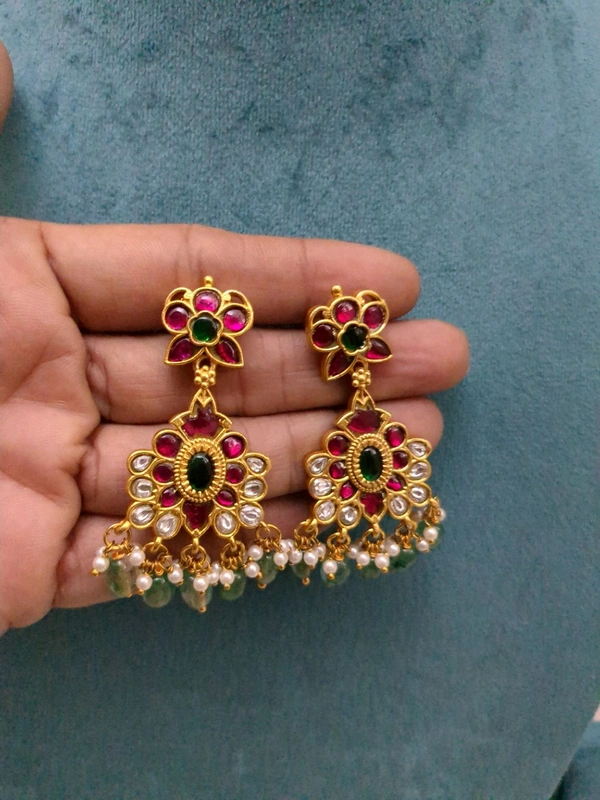 Premium Jadua Kundan Grand Set With Earring  - Vz