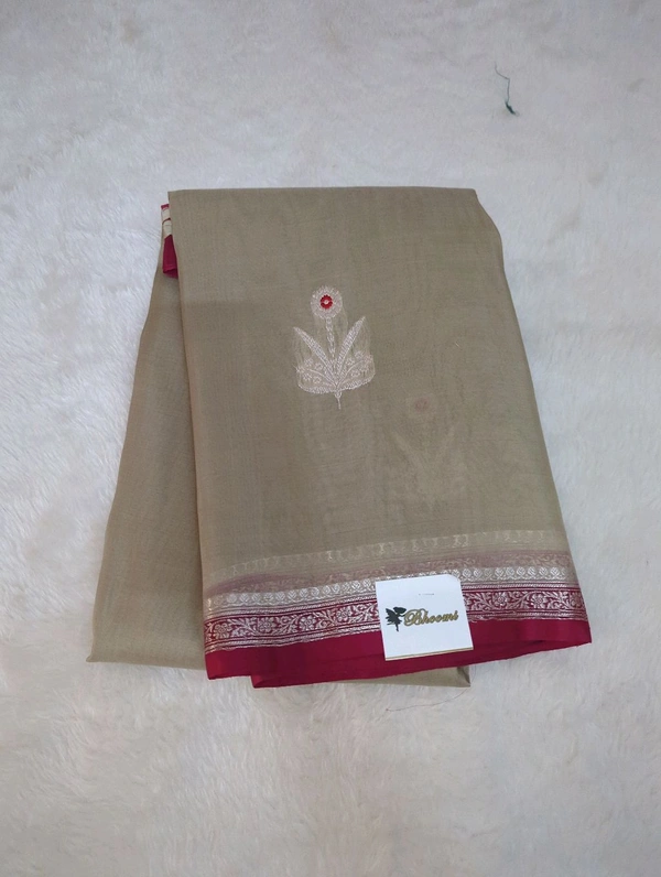 Pure Handloom Kora By Silk  - Red