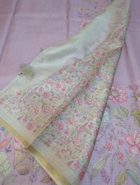 Soft Tusser Checks - Blue Chalk