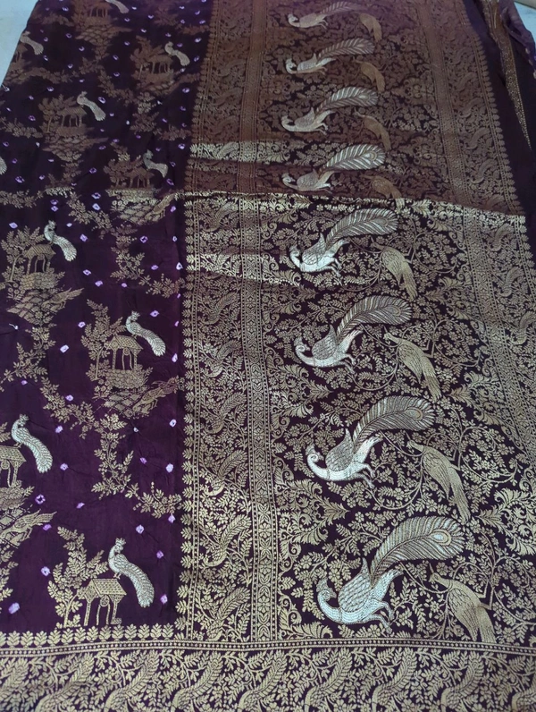 Pure Chiniya Bandini All Over Weaving  - purple