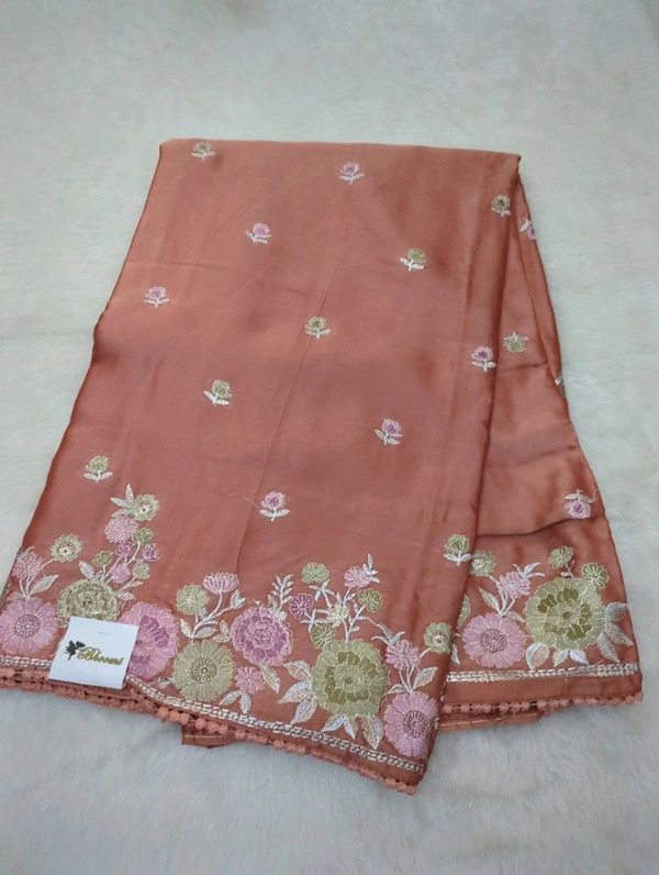 Pure Mushru Embroidery  - Web Orange