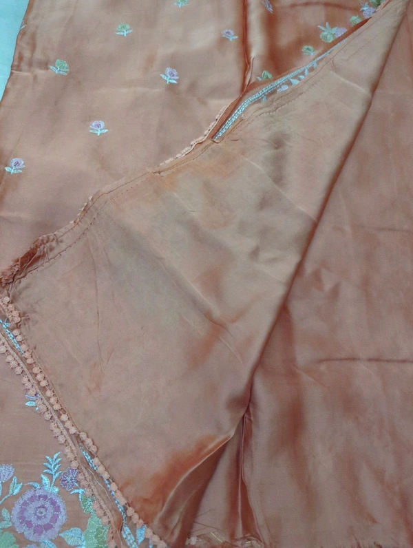Pure Mushru Embroidery  - Web Orange