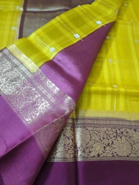 Pure Handloom Organza With Pure Raw Mango Blouse  - Maroon