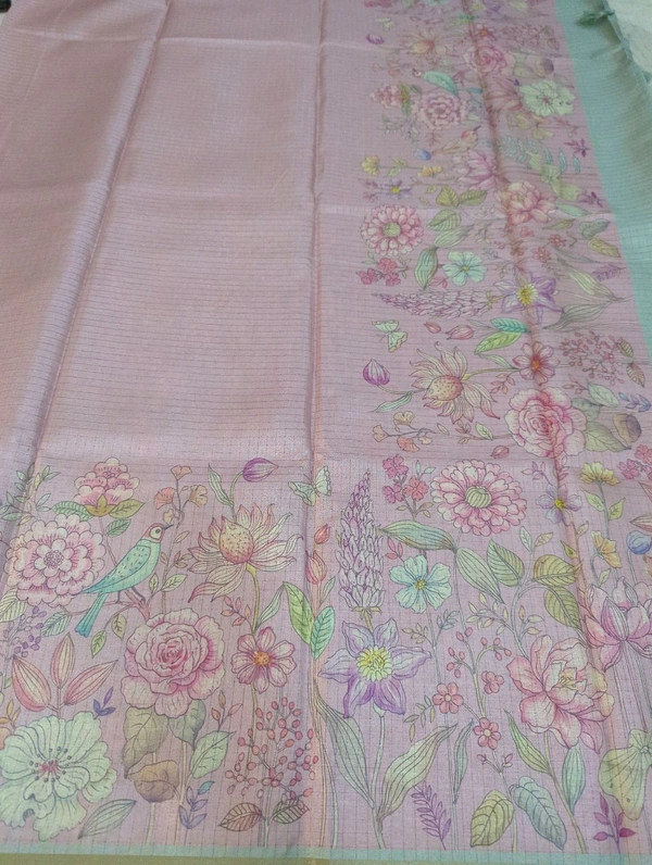 Soft Tusser Checks - Thistle