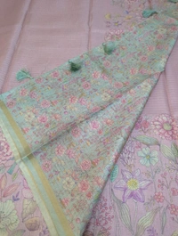Soft Tusser Checks - Thistle