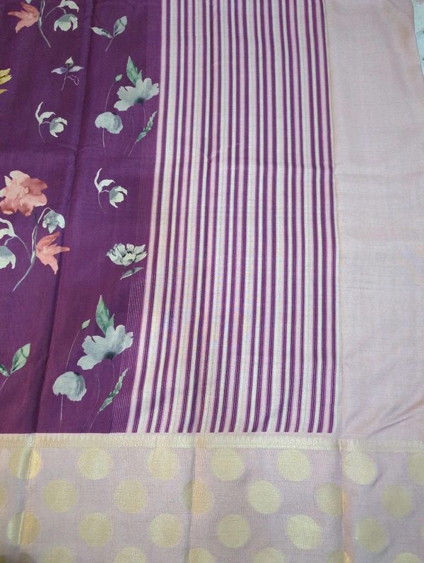 Very Soft Chiniya Tusser  - Purple