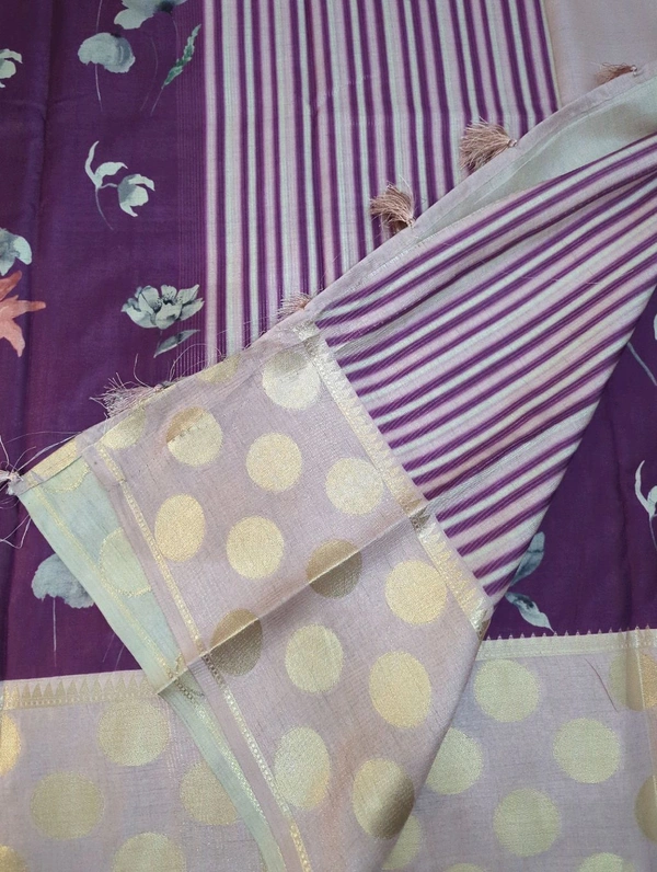 Very Soft Chiniya Tusser  - Purple