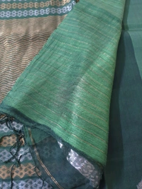 Pure Handloom Muslin Kora - green