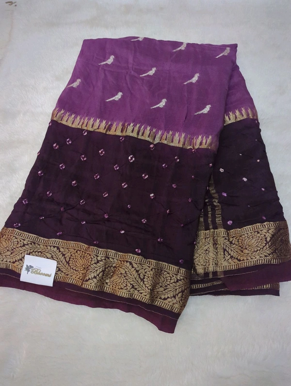 Soft Crepe Designer  - Purple