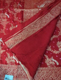 Pure Chiniya Bandini All Over Weaving  - Red