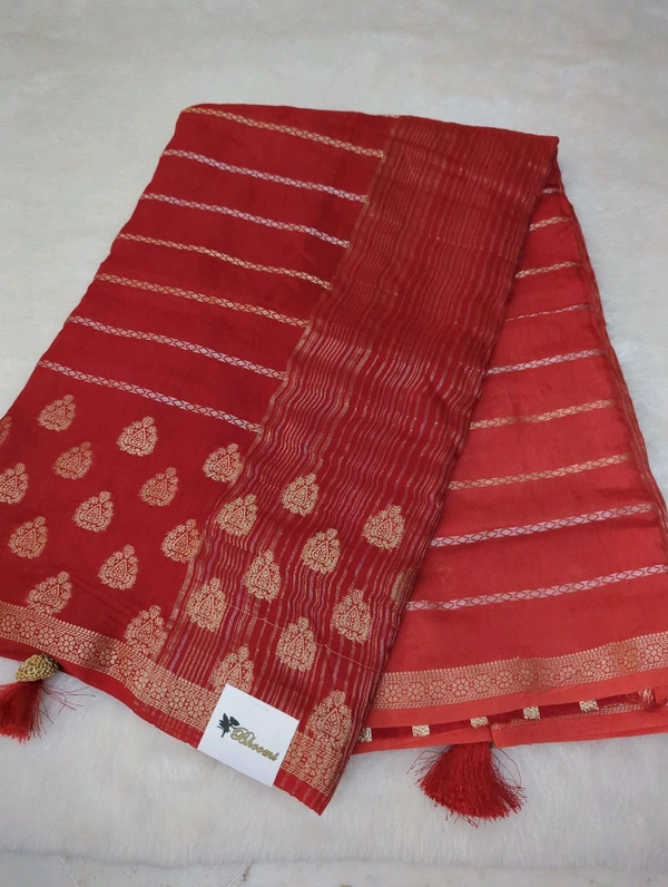 Dola Crepe Weaving  - Red