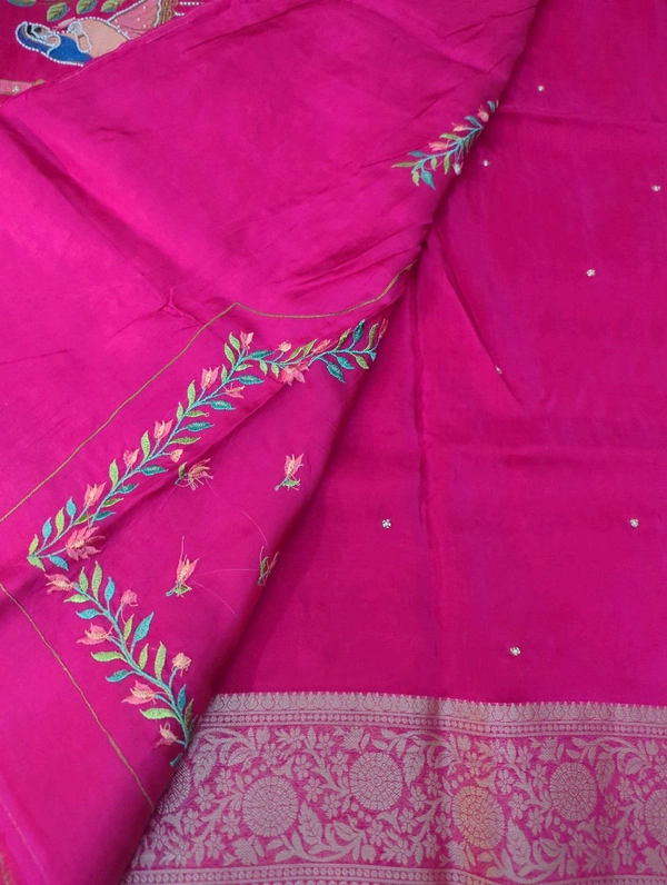 Pure Crepe Designer  - pink