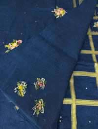 Pure Crepe Designer  - Dark Blue