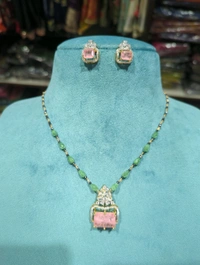 Black Diamonds With Diamond Copy Pendant Set - Pink, Vz