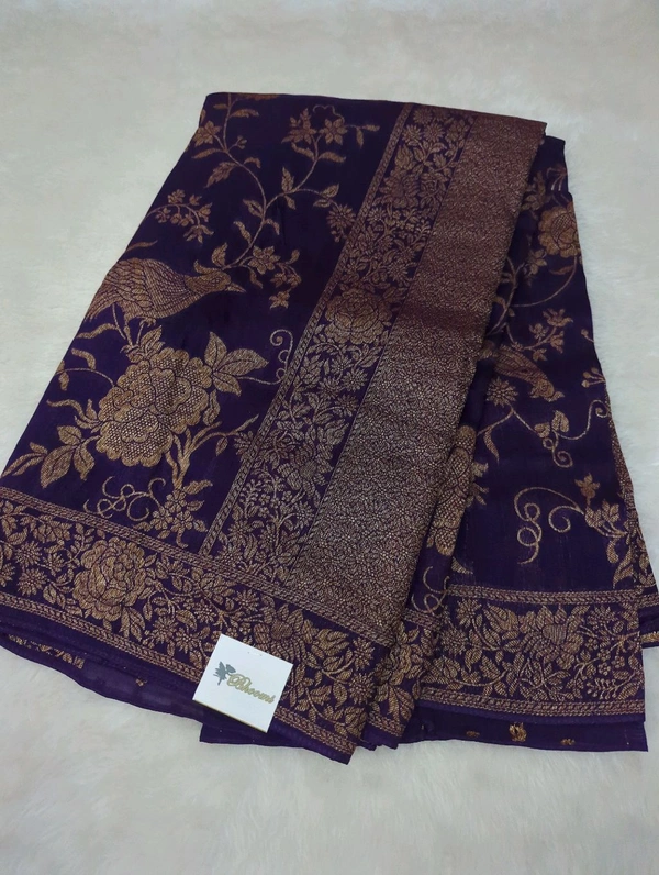 Pure Tusser Georgette  - Pigment Indigo