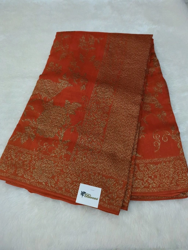 Pure Tusser Georgette  - orange